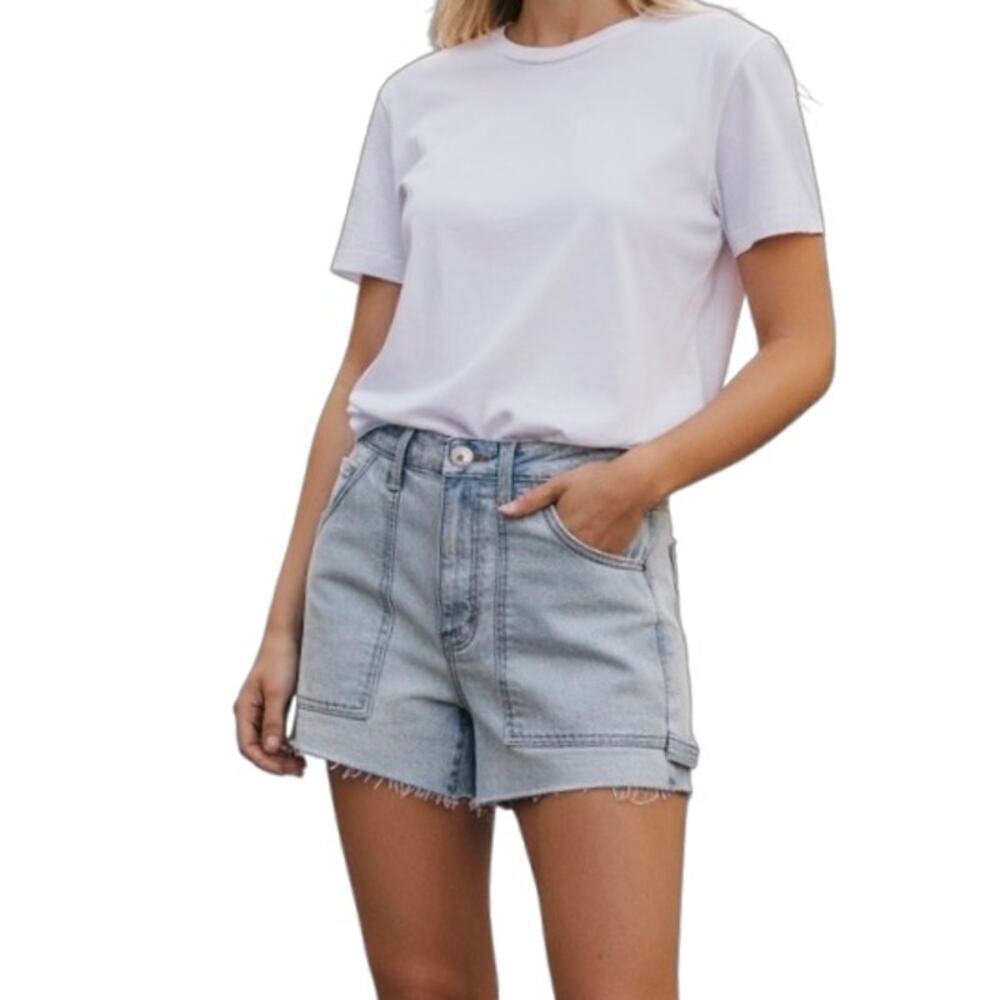 Wild Fable Women's Jean Highest Rise Shorts 4 Cut Off Light Wash Stretch Denim